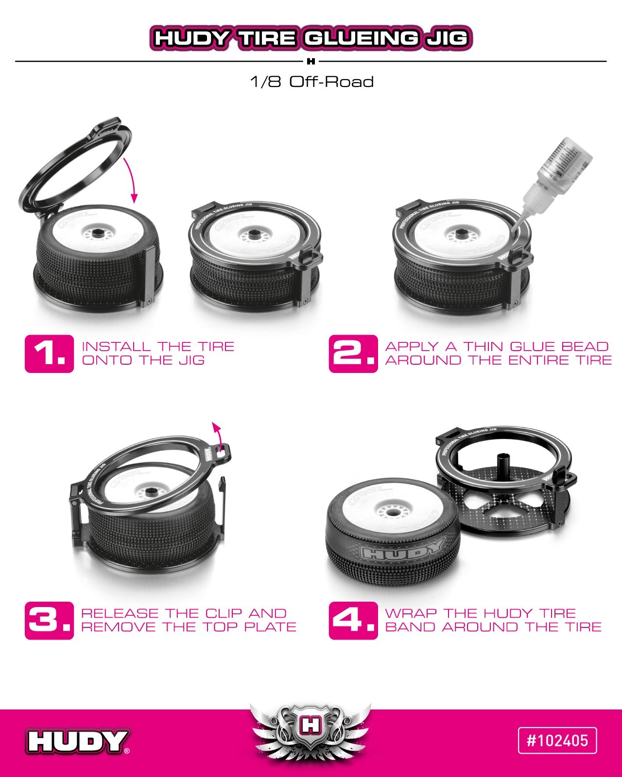 HUDY TIRE GLUEING JIG 1/8 OFF-ROAD