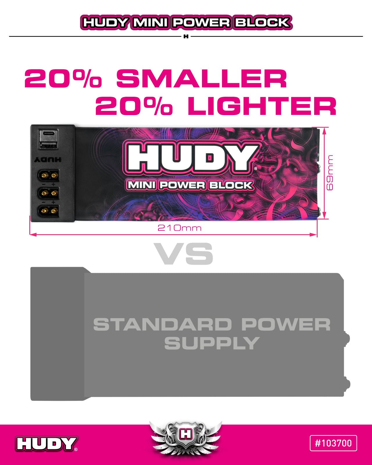 Small Powerblock HUDY Mini Power Block 800W / 67 AMP - AU PLUG — One 7 RC