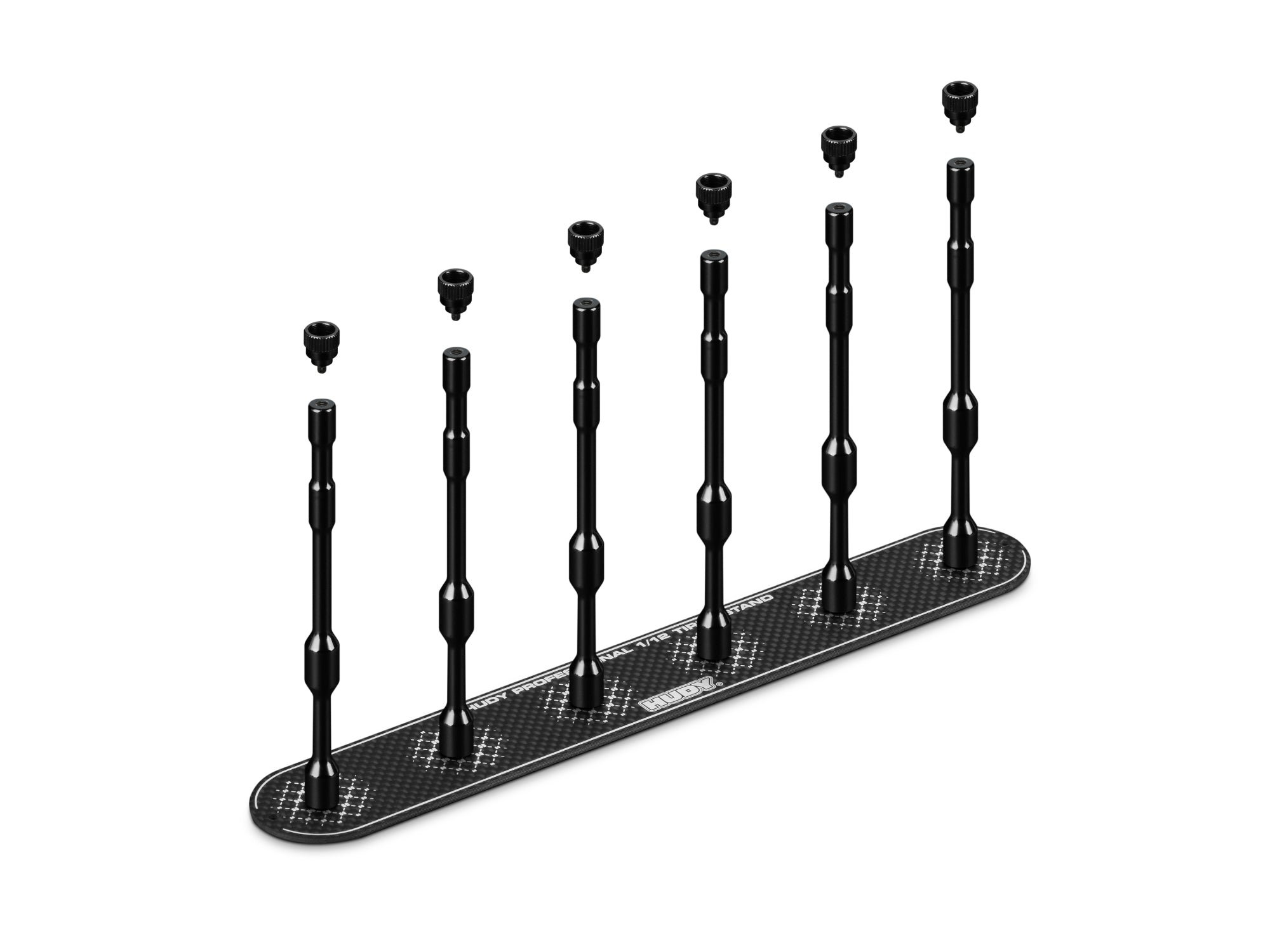HUDY CARBON TIRE STAND 6x + HARD CASE - 1/12 PAN CAR & 1/12 GT