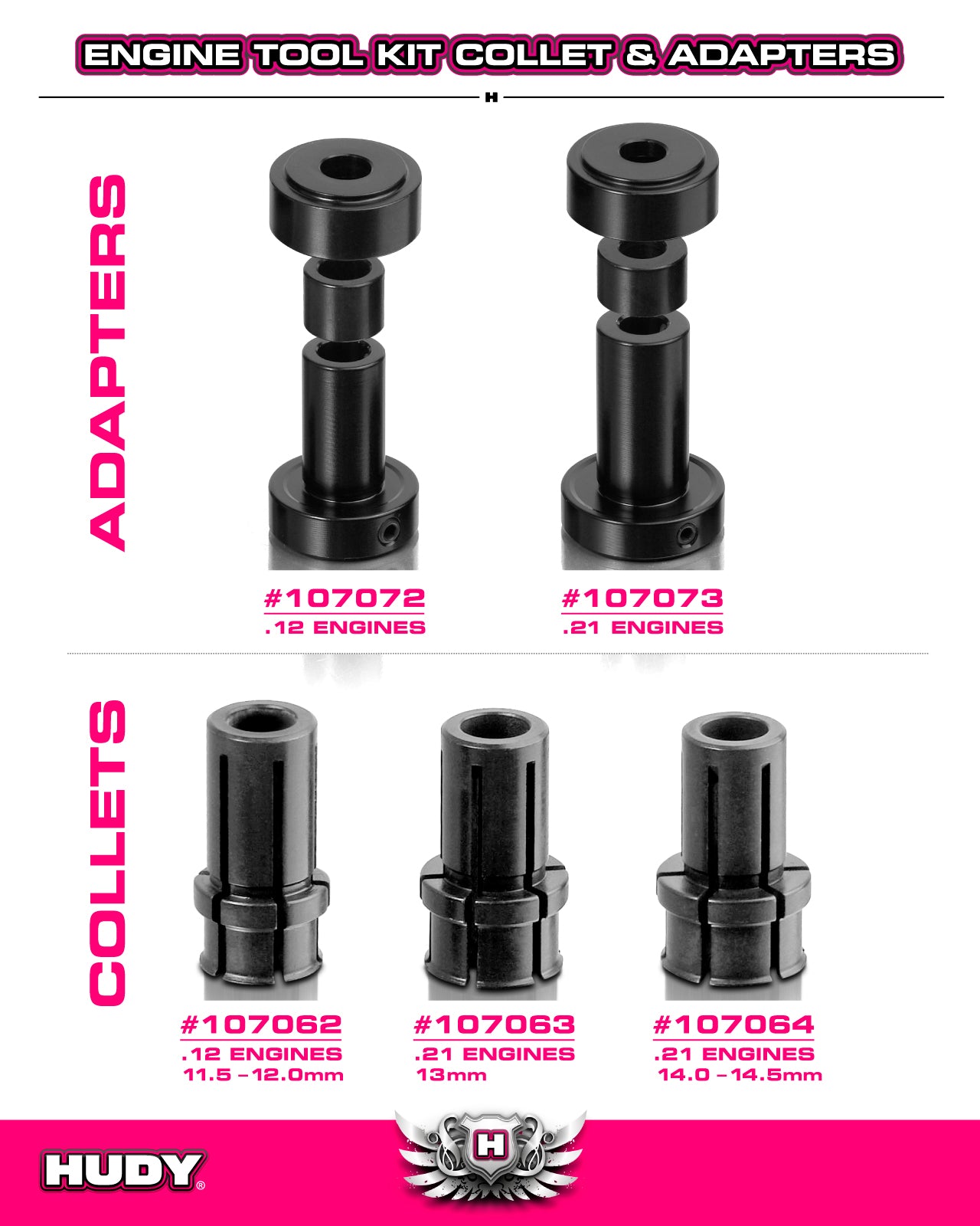 HUDY BEARING PRESSER ADAPTER FOR .21 ENGINE - SET