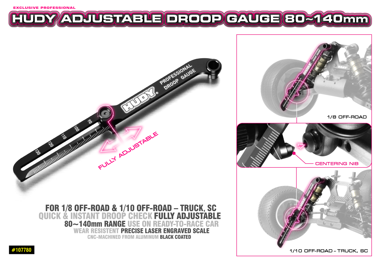 HUDY ADJUSTABLE DROOP GAUGE 80~140MM