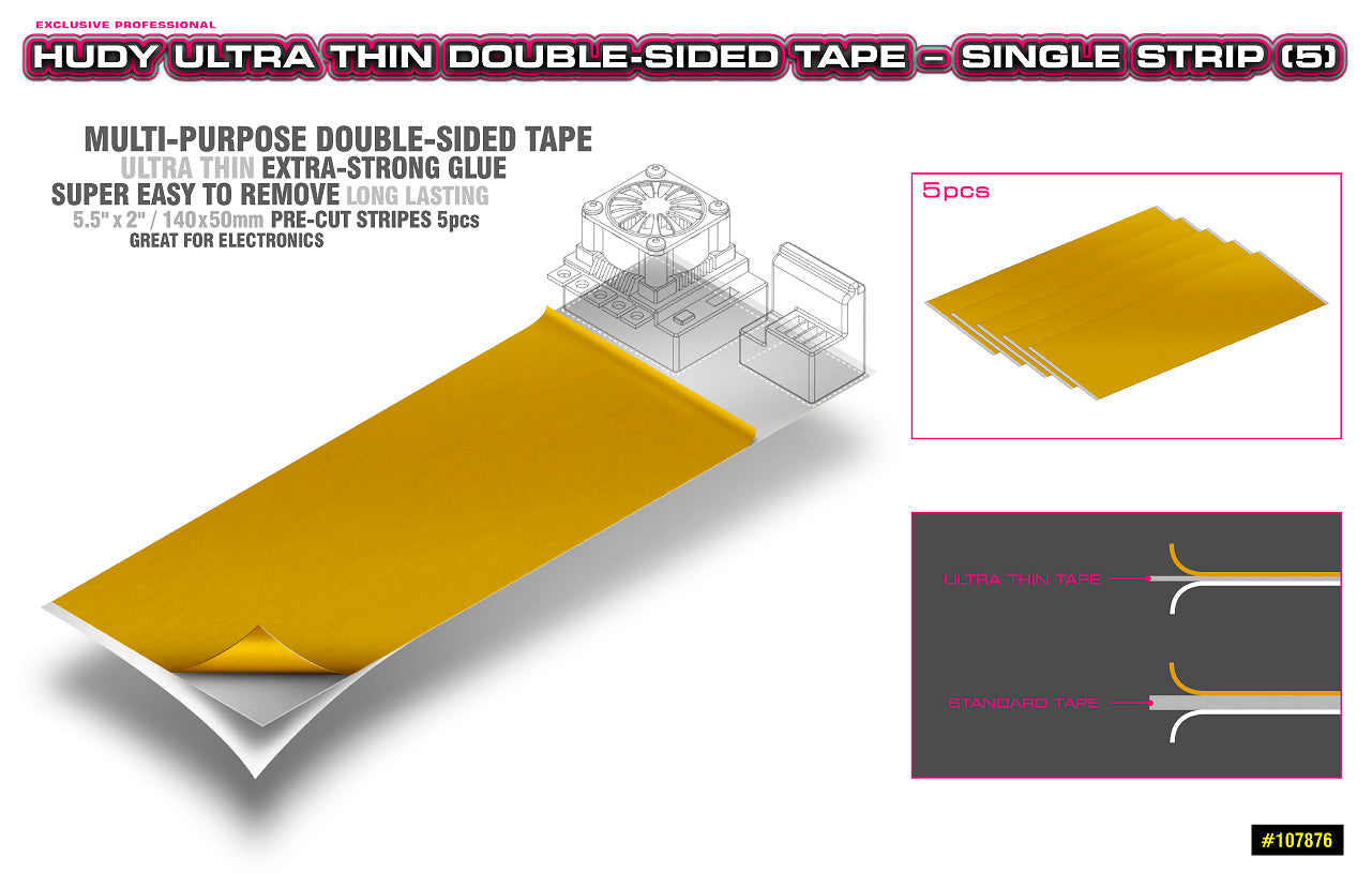 HUDY: HUDY ULTRA THIN DOUBLE-SIDED TAPE - SINGLE STRIP (5)