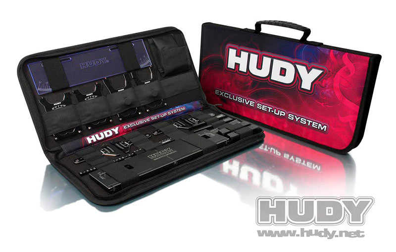 HUDY: COMPLETE SET OF SET-UP TOOLS + CARRYING BAG - FOR 1/8 ON-ROAD CARS