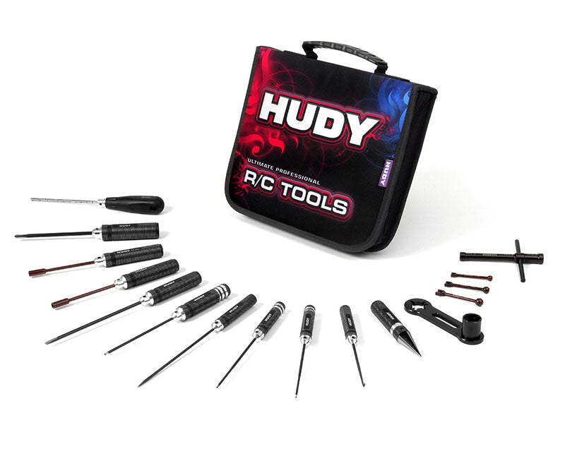 HUDY: SET OF TOOLS + CARRYING BAG - FOR 1/8 OFF-ROAD CARS