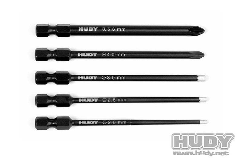 HUDY: SET OF POWER TOOL TIPS 2.0, 2.5, 3.00MM + 4.0, 5.8 PHILLIPS