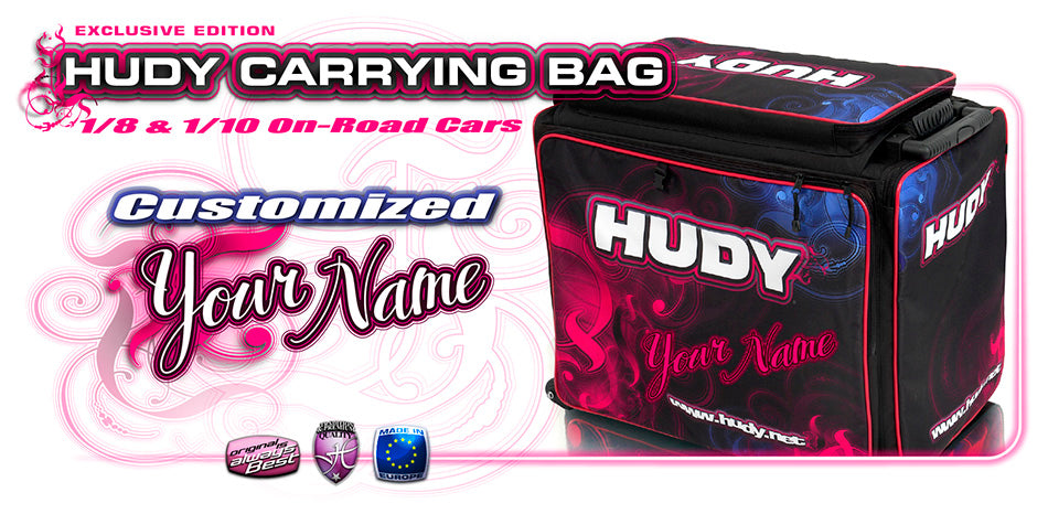 HUDY 1/10 & 1/8 CARRYING BAG + TOOL BAG - EXCLUSIVE EDITION - CUSTOM NAME