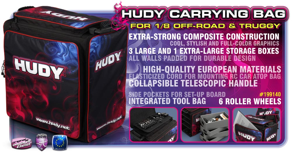 HUDY 1/8 OFF-ROAD & TRUGGY CARRYING BAG + TOOL BAG - EXCLUSIVE EDITION - CUSTOM NAME