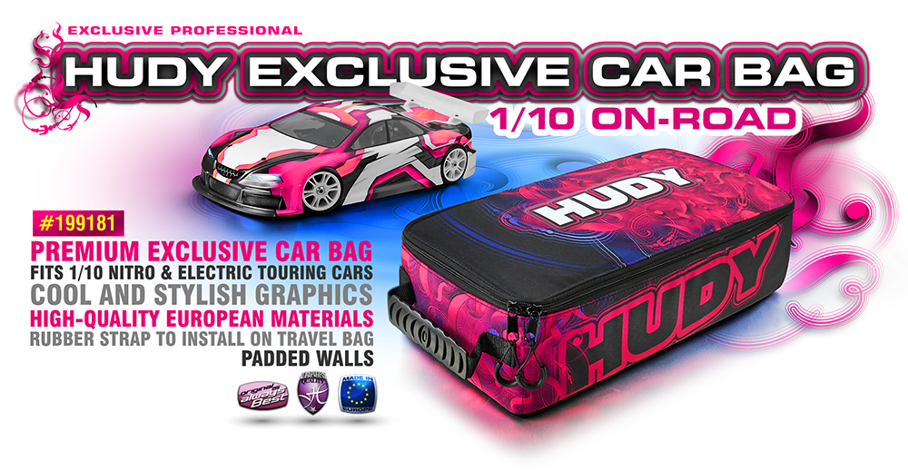 HUDY CAR BAG - 1/10 ON-ROAD - TOURING - PAN CAR - CUSTOM NAME