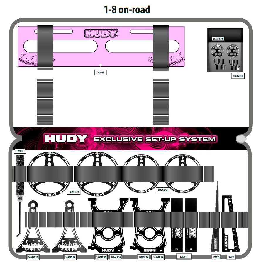 HUDY SET-UP BAG FOR 1/8 ON-ROAD CARS - CUSTOM NAME