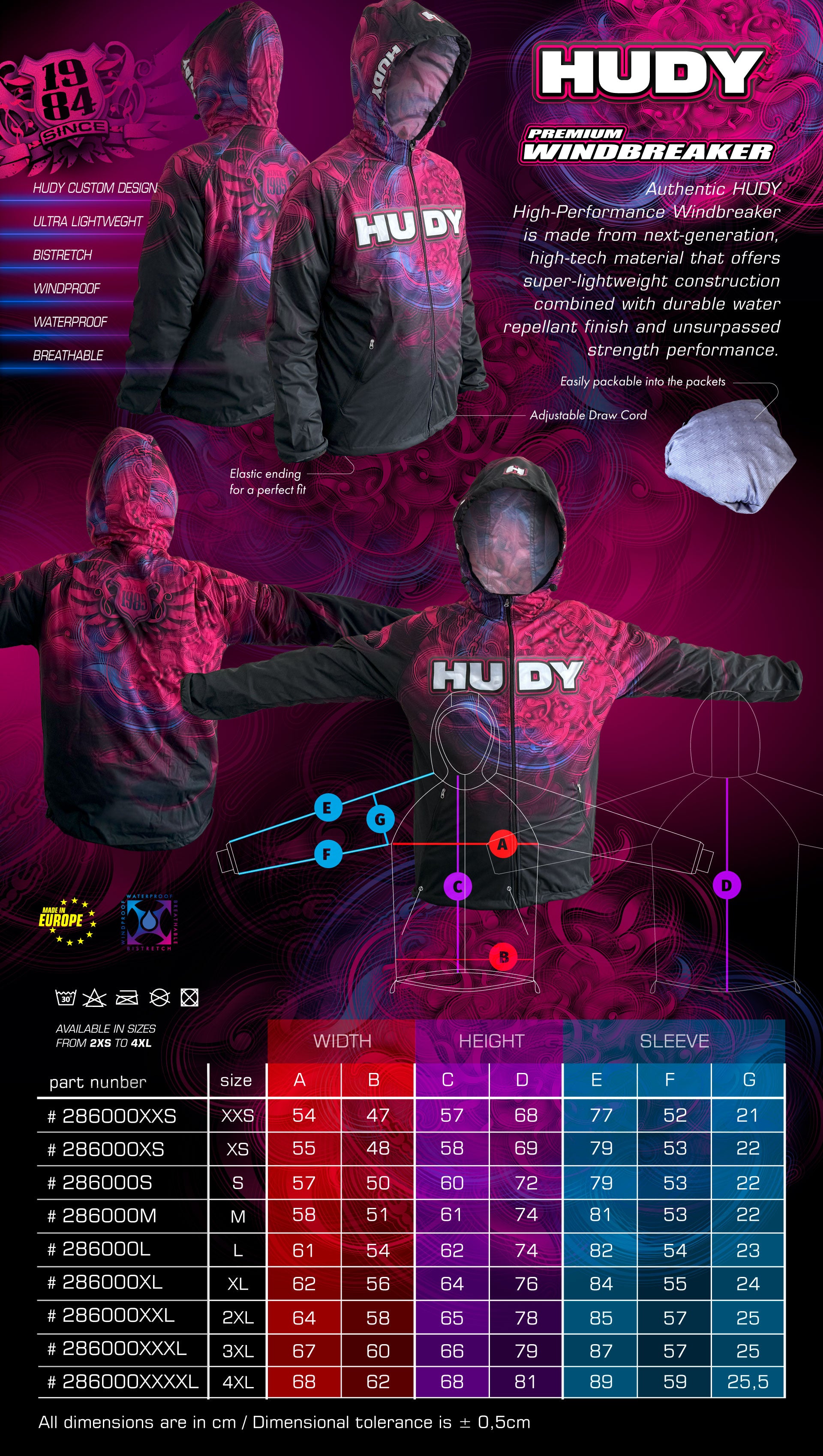 HUDY HIGH-PERFORMANCE WINDBREAKER (XXXL)