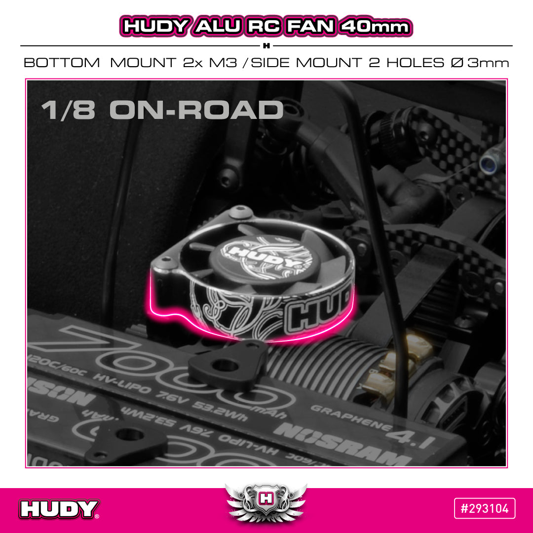 HUDY ALU RC FAN 40MM - BOTTOM/SIDE MOUNT 2 HOLE