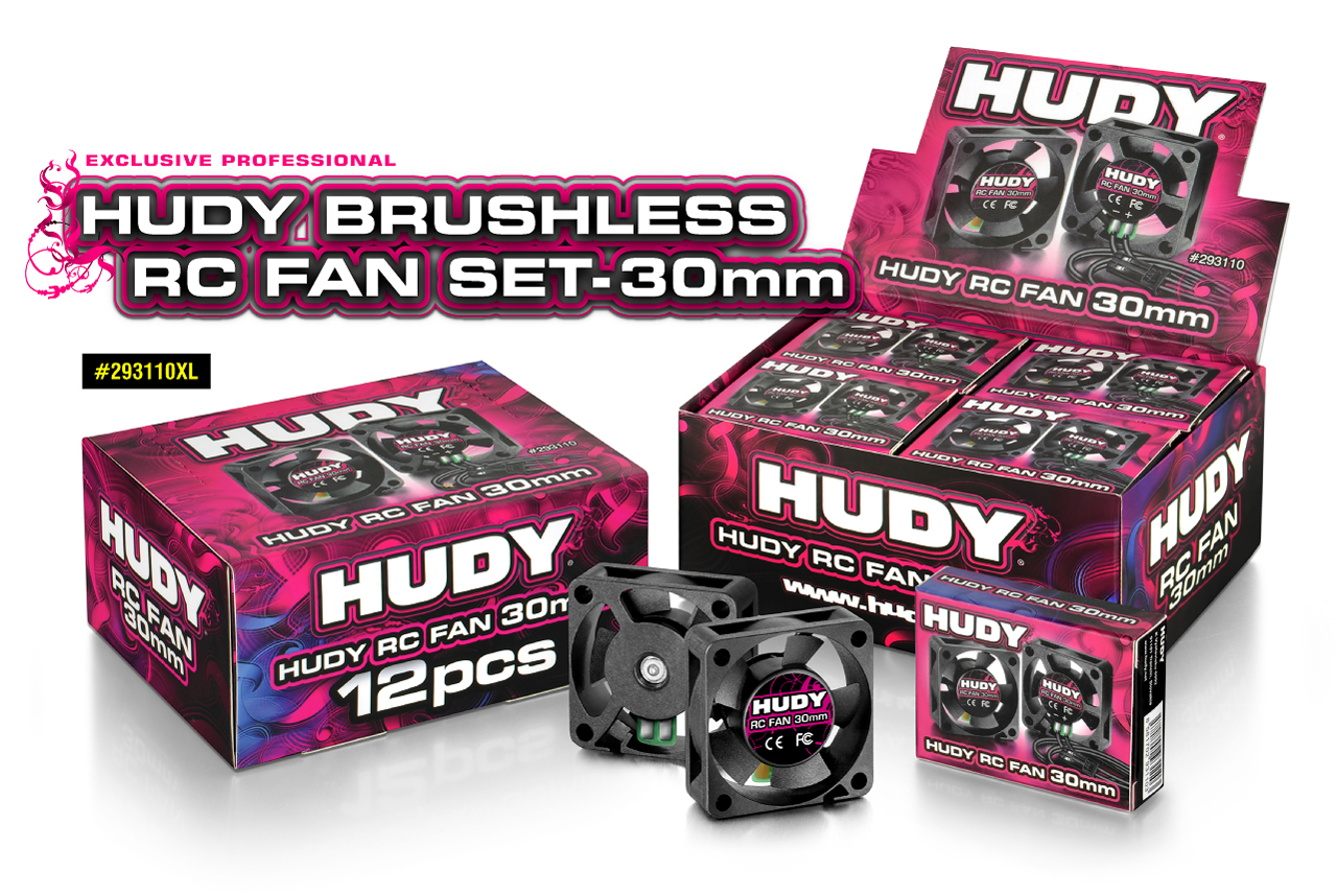 HUDY BRUSHLESS RC FAN 30MM w EXTERNAL SOLDERING TABS - SET OF 12PCS