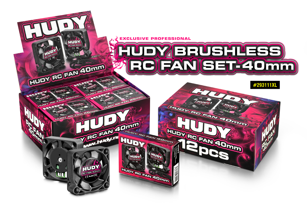 HUDY BRUSHLESS RC FAN 40MM w EXTERNAL SOLDERING TABS - SET OF 12PCS
