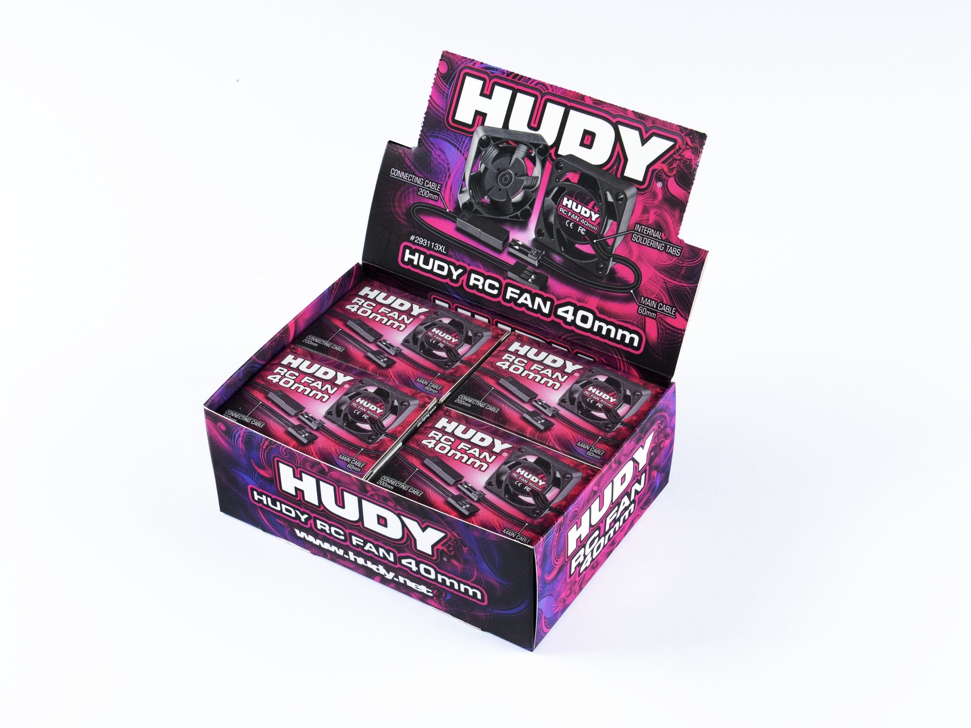 HUDY BRUSHLESS RC FAN 40MM w INTERNAL SOLDERING TABS - SET OF 12PCS