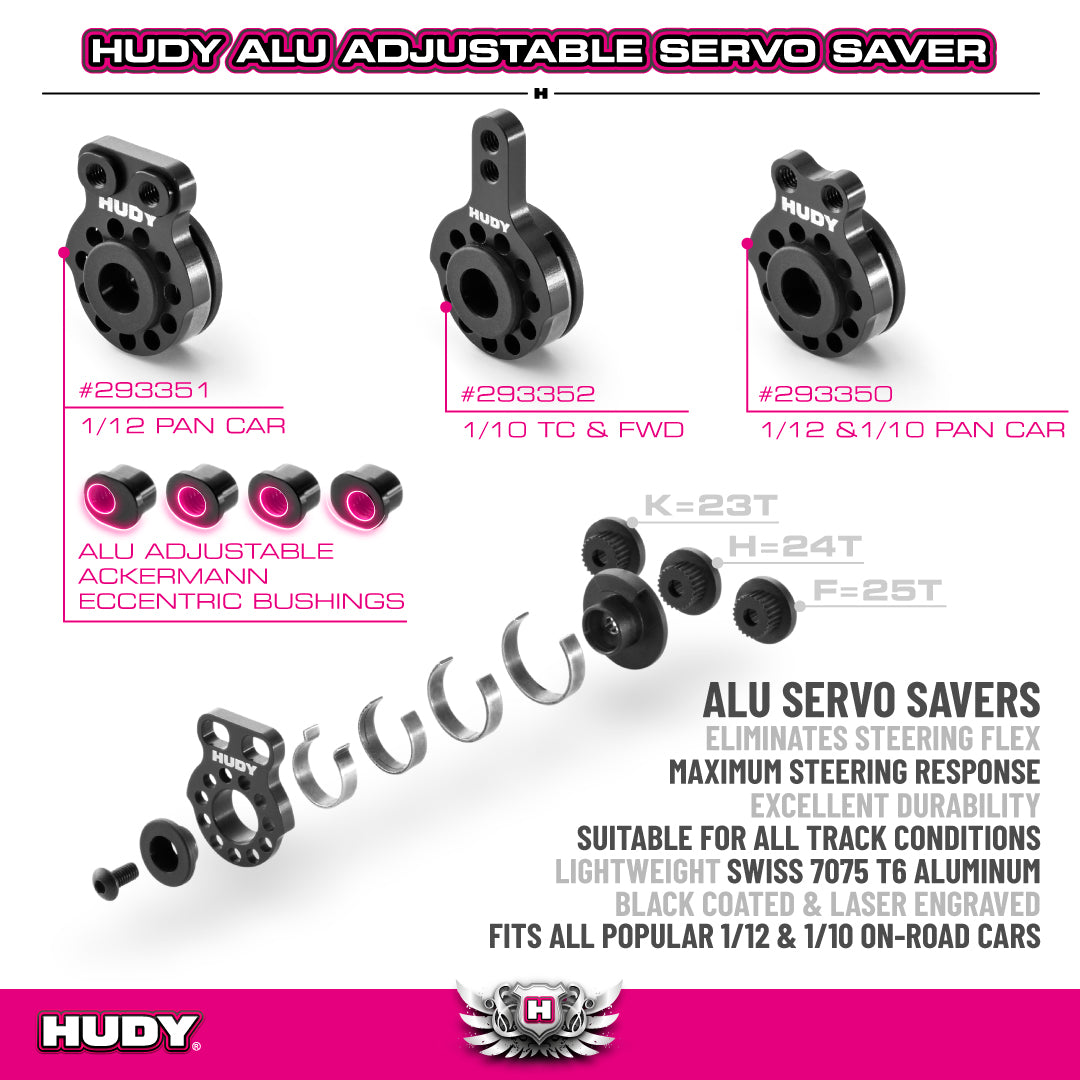 HUDY ALU FIXED SERVO SAVER 1/10 TC & FWD - SET