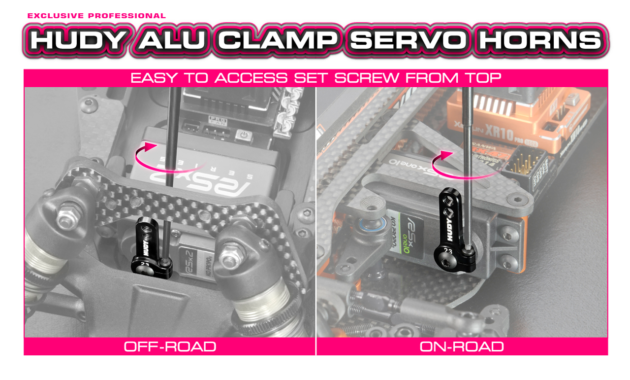 HUDY ALU CLAMP SERVO HORN - FUTABA, SAVÖX - 3-HOLE M3 - 25T