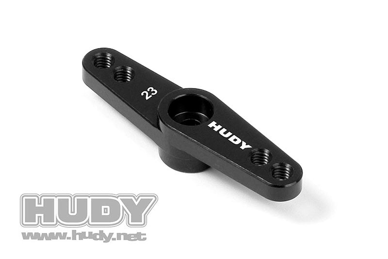 HUDY: ALU THROTTLE SERVO HORN - KO PROPO, SANWA - OFFSET 2-HOLE M3 - 23T