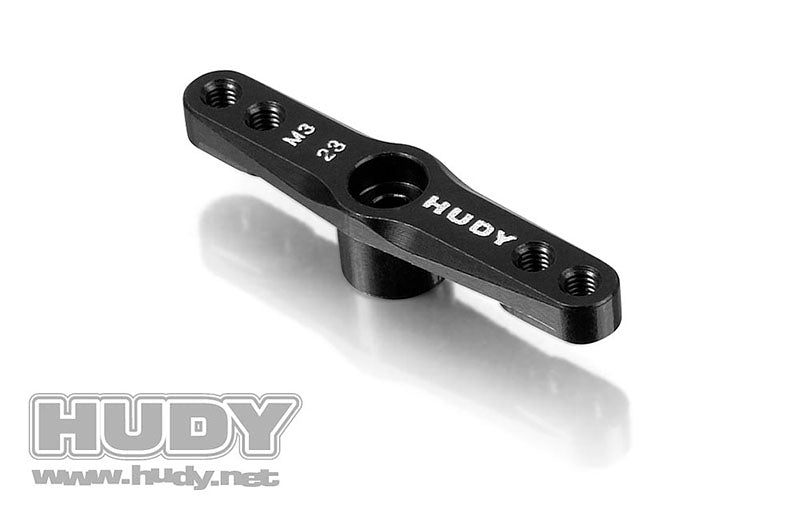 HUDY: ALU THROTTLE SERVO HORN - KO PROPO, SANWA - 2-HOLE M3 - 23T