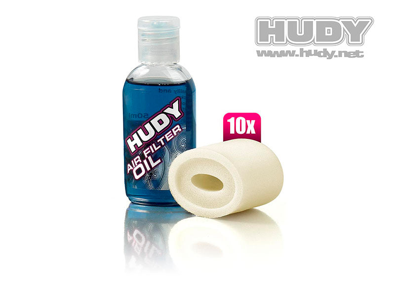 HUDY: AIR FILTER FOAM & OIL - XRAY XB8 LOW PROFILE (10)