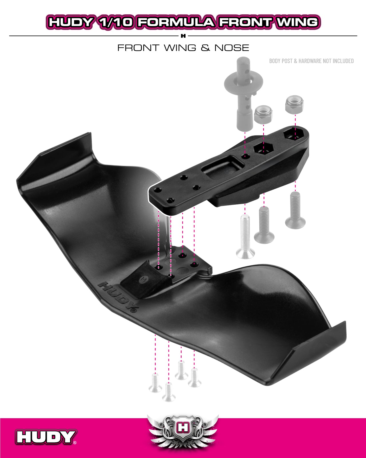 HUDY 1/10 FORMULA FRONT NOSE - BLACK