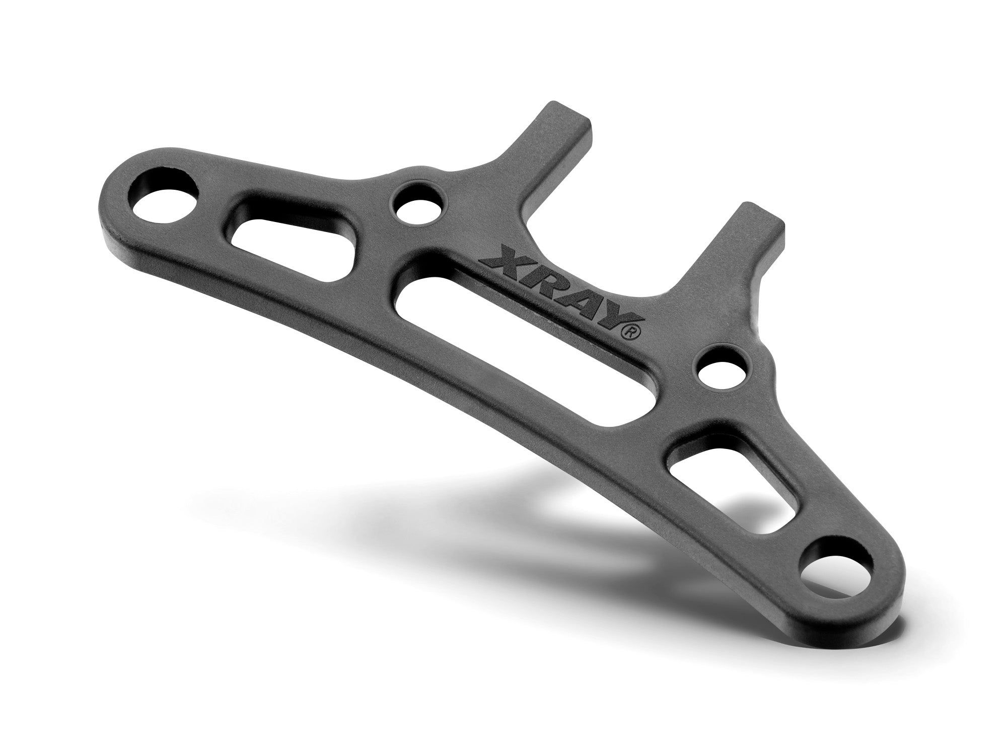 XRAY X4 COMPOSITE UPPER HOLDER FOR BUMPER FOR UNI BULKHEADS