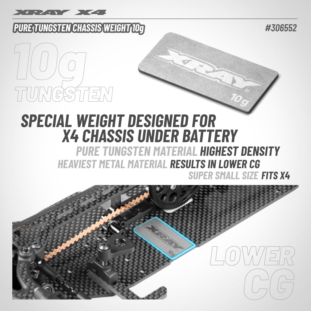 XRAY: XRAY PURE TUNGSTEN CHASSIS WEIGHT 10g