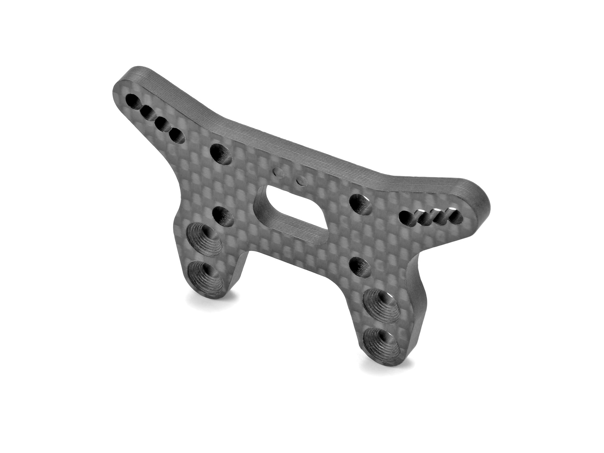 XRAY: XB2 CARBON SHOCK TOWER FOR BRIDGE UPPER DECK - 2-DOTS - FRONT