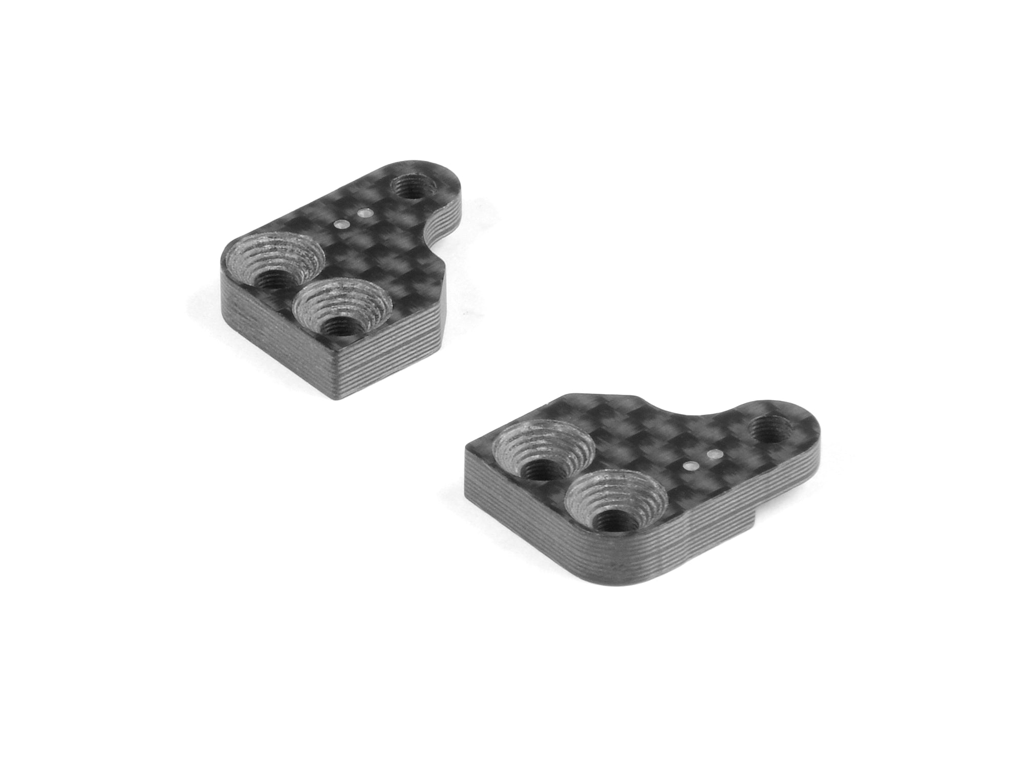 XRAY: GRAPHITE EXTENSION FOR ALU STEERING BLOCK WITH BACKSTOP - 2 DOTS (2)