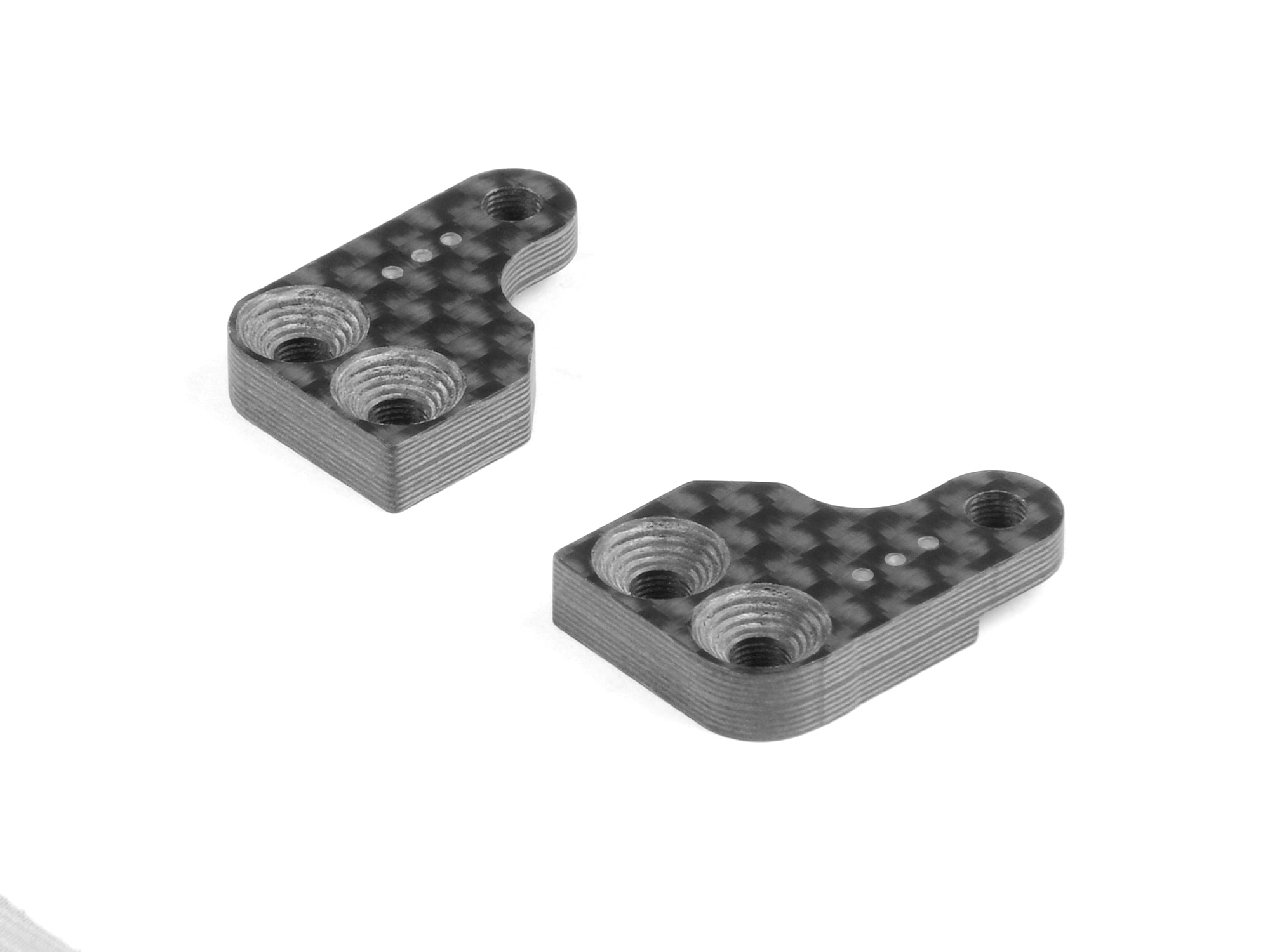 XRAY: GRAPHITE EXTENSION FOR ALU STEERING BLOCK WITH BACKSTOP - 3 DOTS (2)