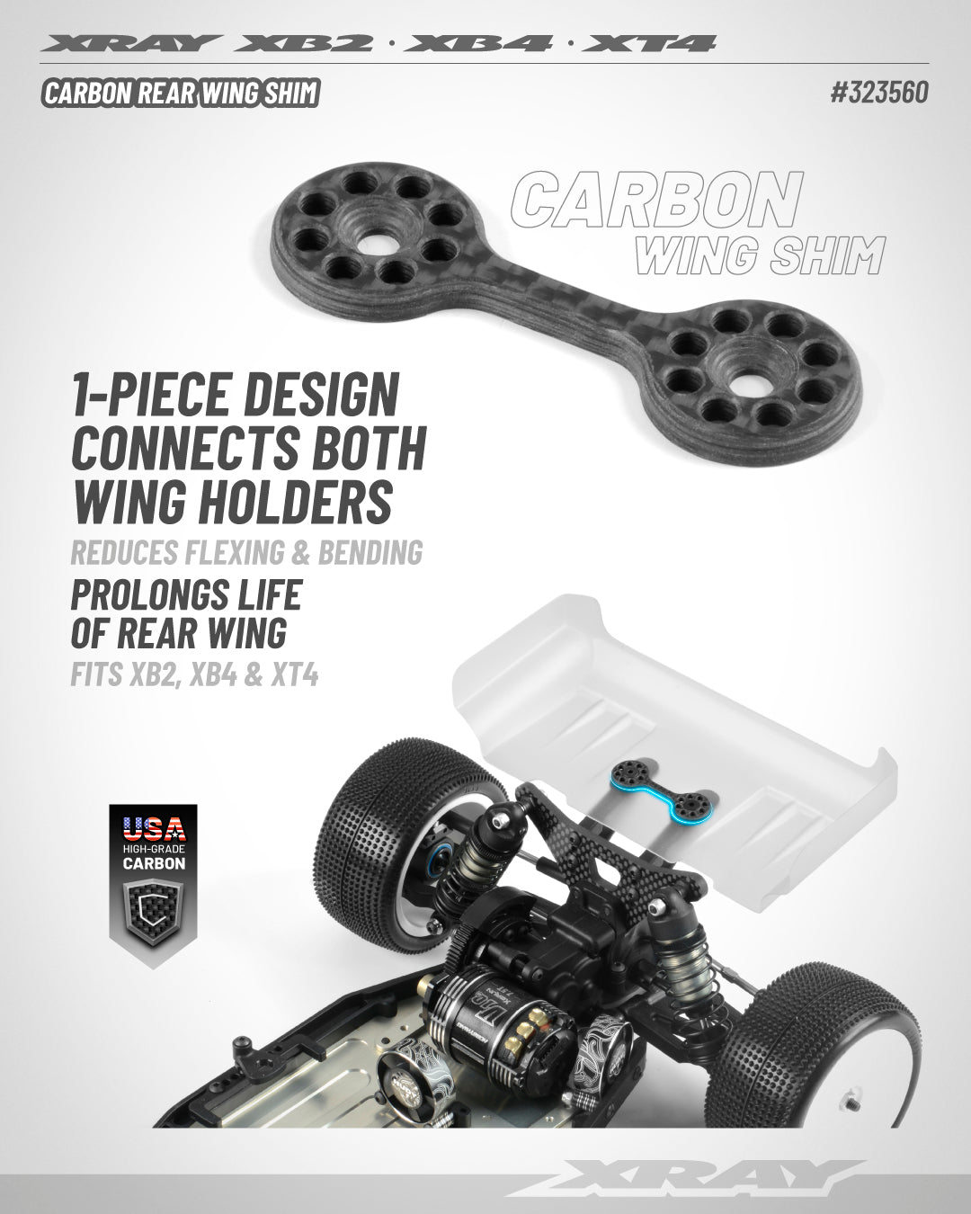 XRAY CARBON REAR WING SHIM