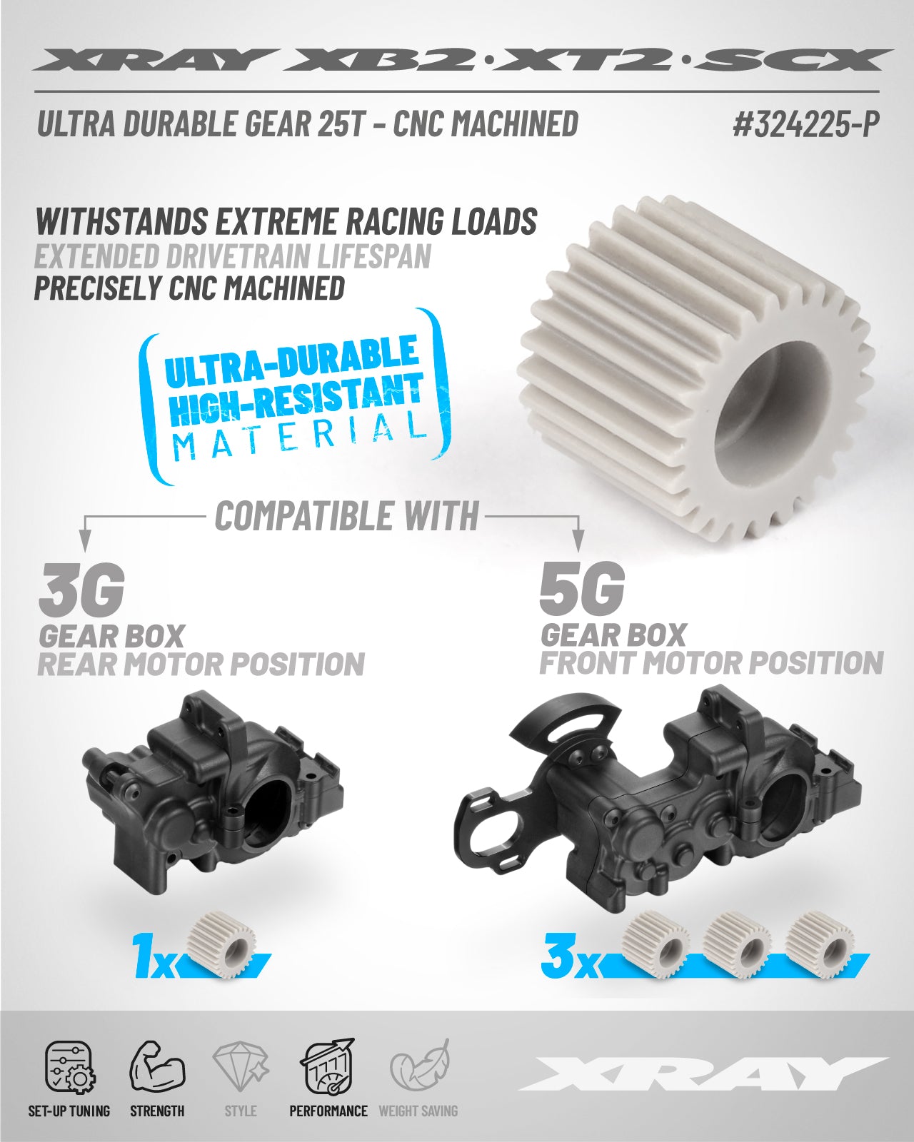 XRAY ULTRA DURABLE GEAR 25T – MACHINED