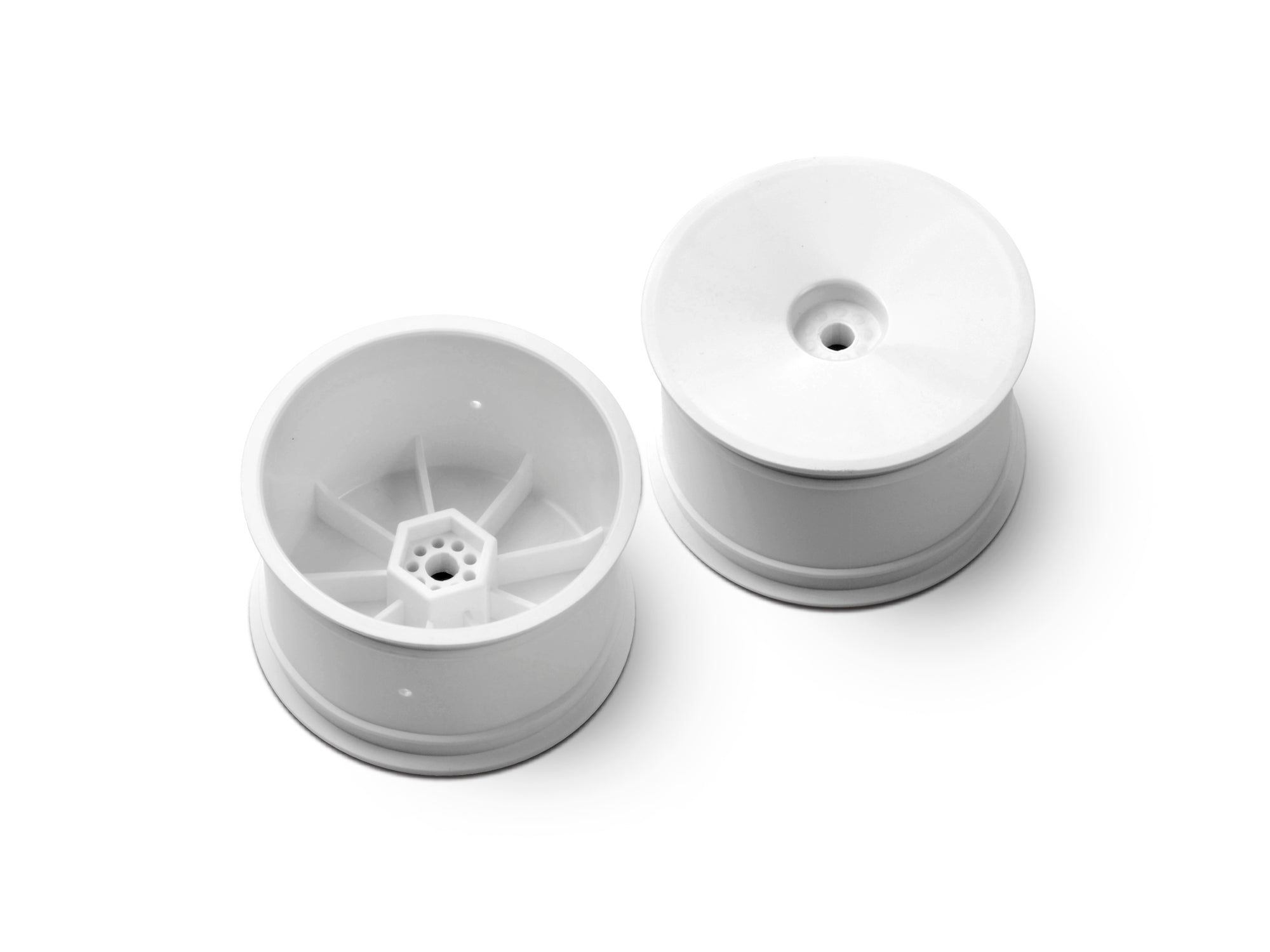 XRAY: 2WD/4WD REAR WHEEL AERODISK WITH 12MM HEX IFMAR - WHITE - HARD (2)