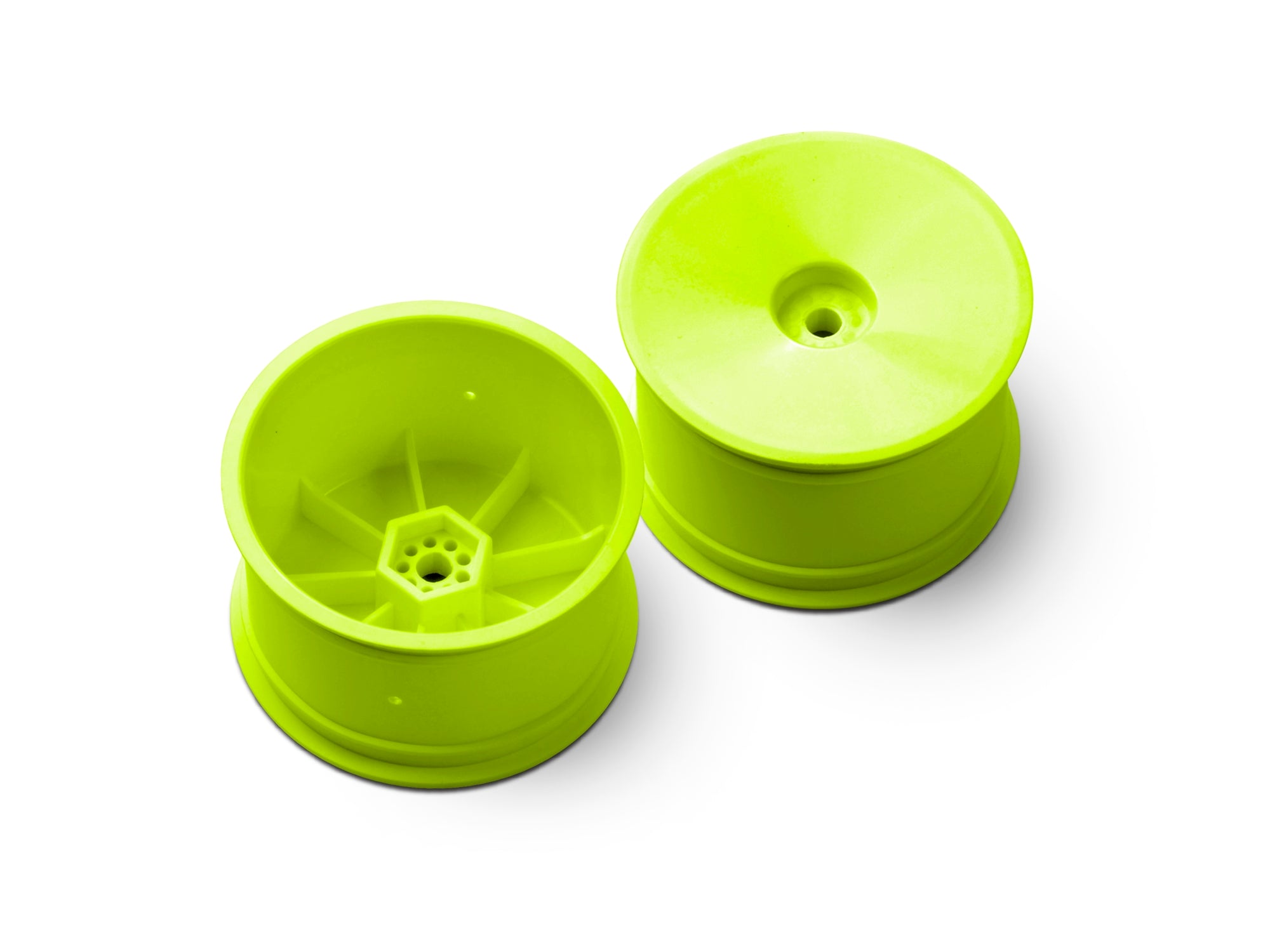 XRAY: 2WD/4WD REAR WHEEL AERODISK WITH 12MM HEX IFMAR - YELLOW - HARD (2)