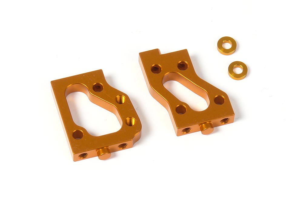 XRAY ALU RADIO PLATE MOUNTS (L+R) - SWISS 7075 T6 - ORANGE