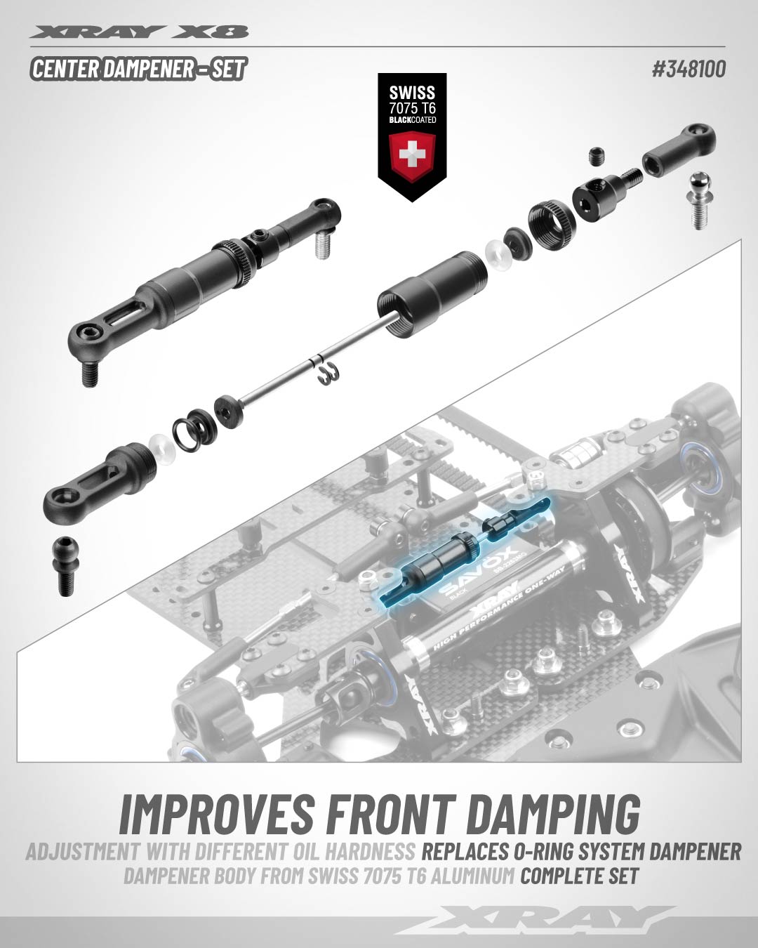 XRAY X8 CENTER DAMPENER - SET