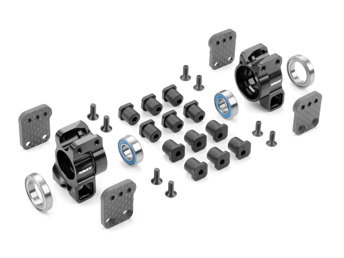 XRAY: XB8 ALU REAR UPRIGHTS - MULTI-ADJUSTABLE - SET — One 7 RC