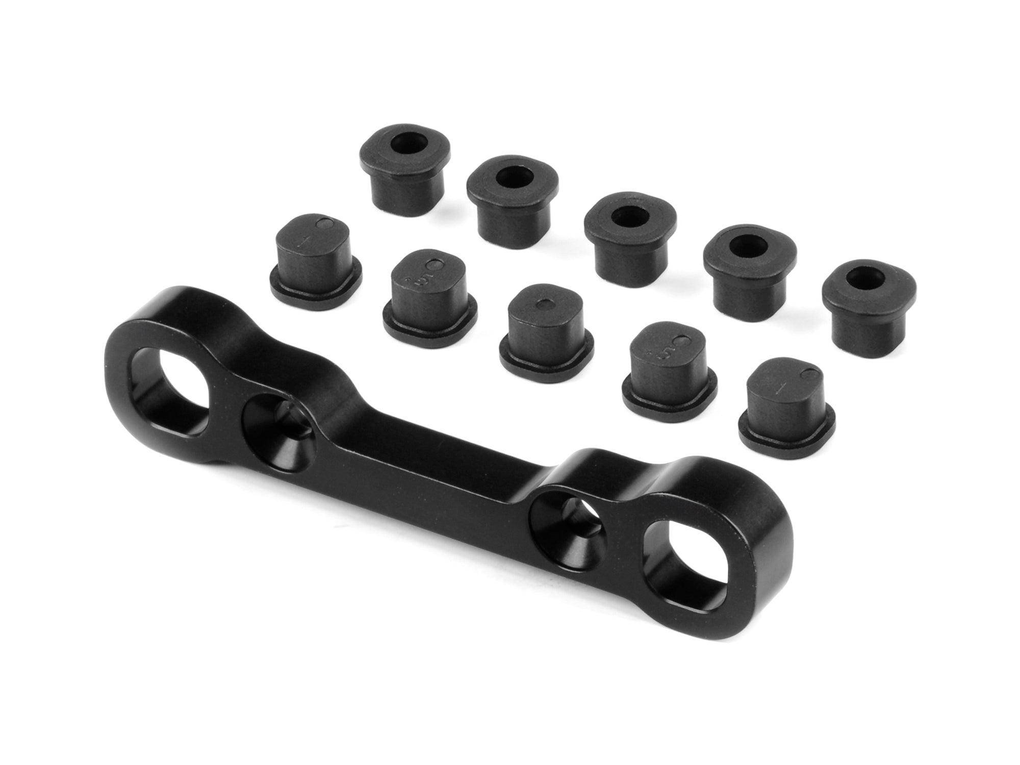 XRAY XB8 ALU REAR EXTRA LOWER SUSP. HOLDER FOR SEMI-SPLIT BULKHEAD - FRONT