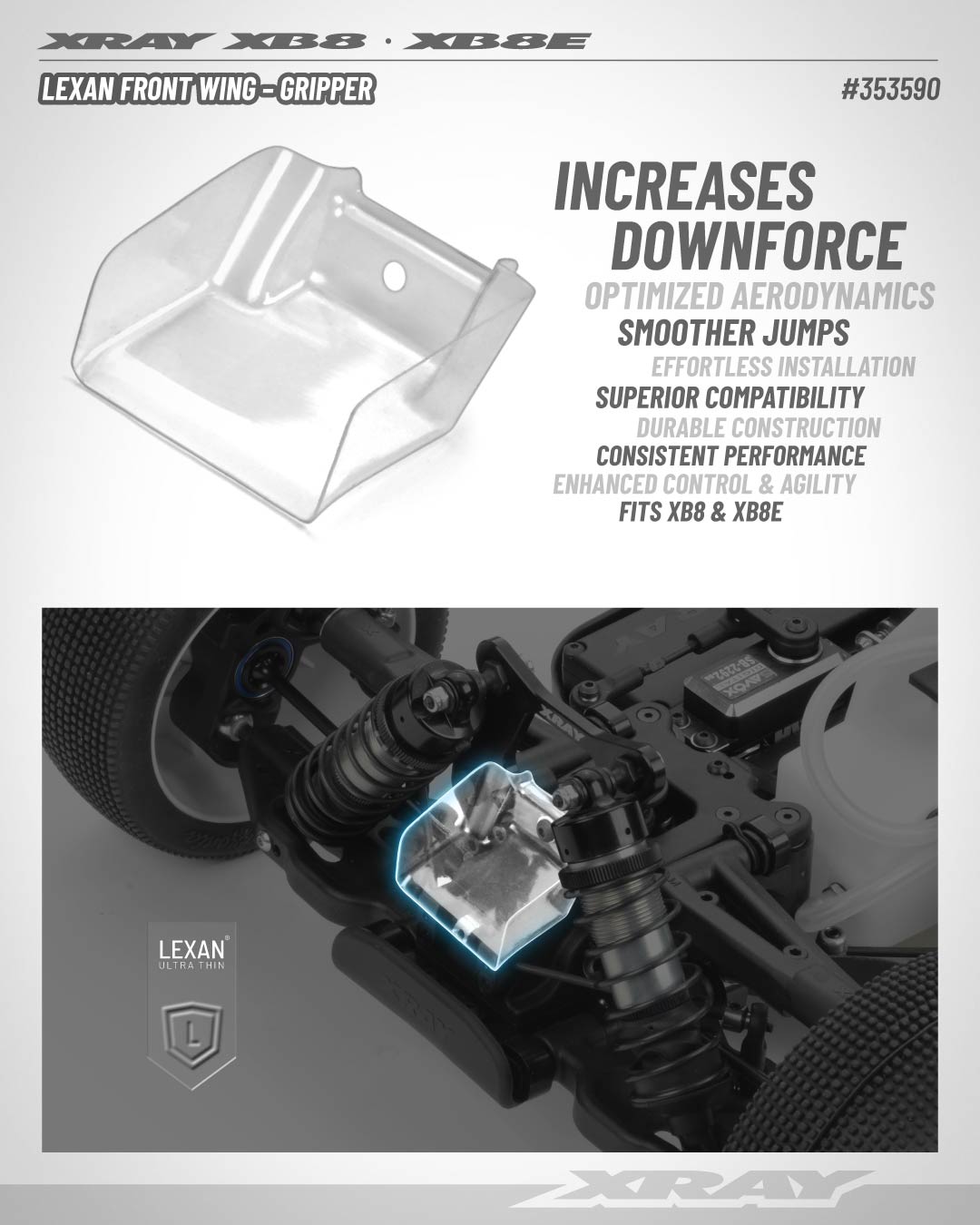 XRAY LEXAN FRONT WING - GRIPPER
