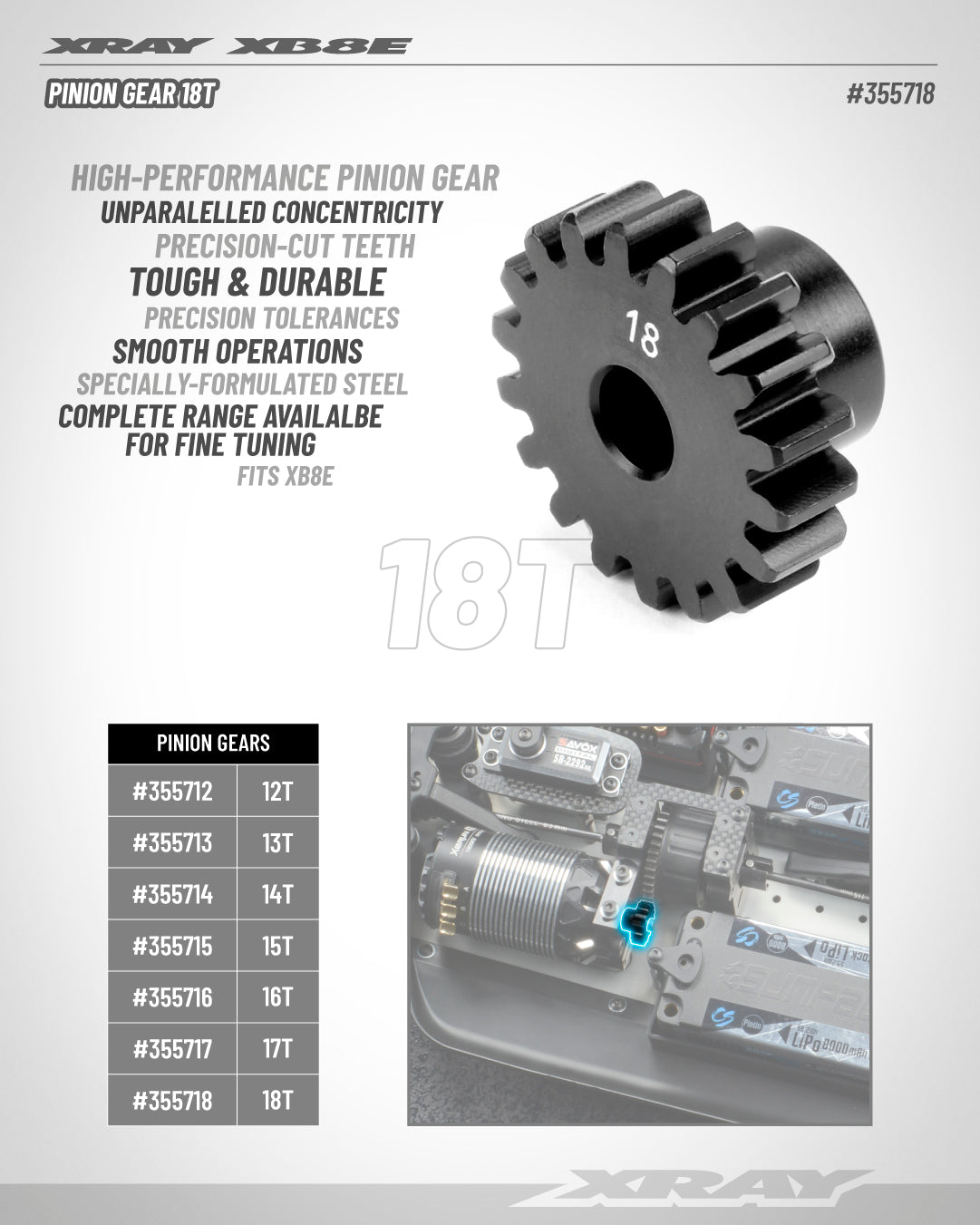 XRAY STEEL PINION GEAR - 18T