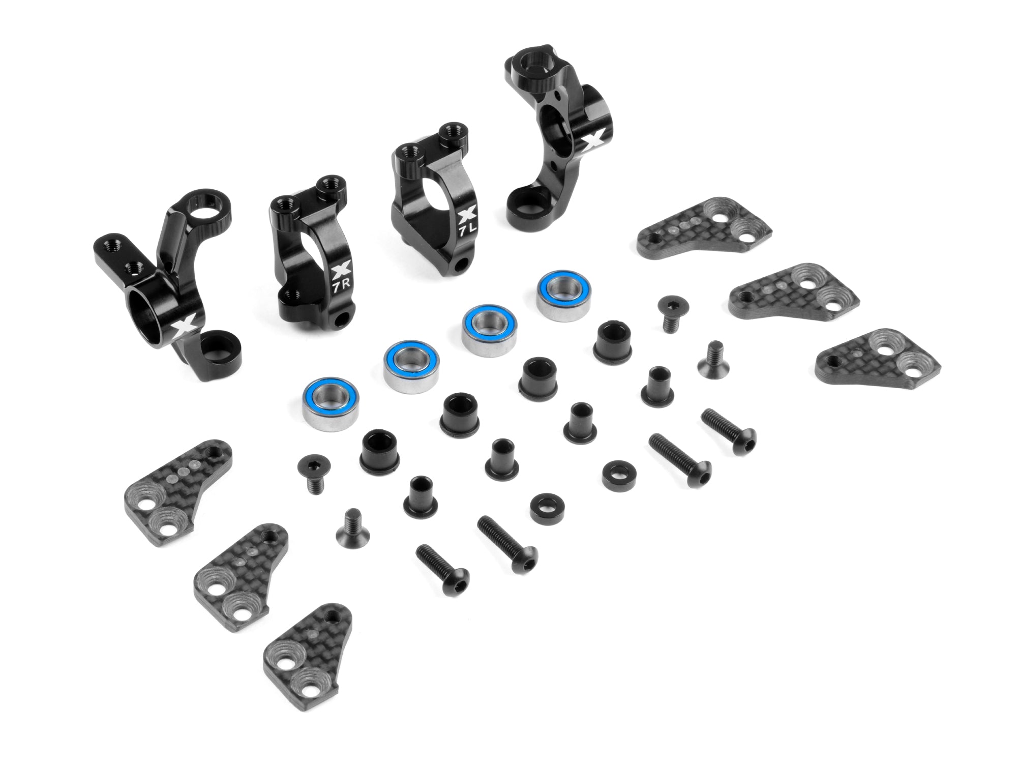 XRAY: ALU STEERING BLOCKS & 7° C-HUBS - LIGHTWEIGHT - SET