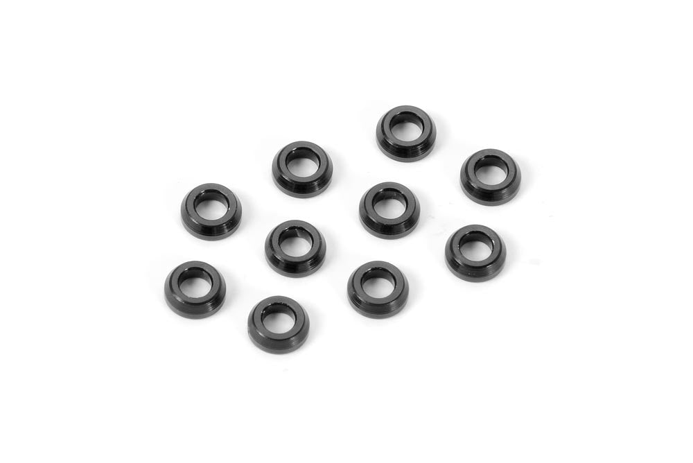 XRAY: ALU CONICAL SHIM 3x6x2.0MM - BLACK (10)