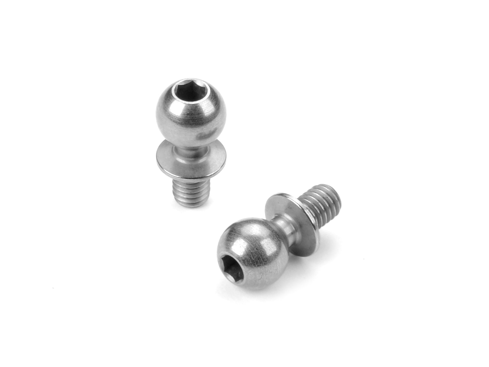 XRAY: HARD STEEL BALL END 5.4MM WITH THREAD 4MM - NICKEL COATED (2)
