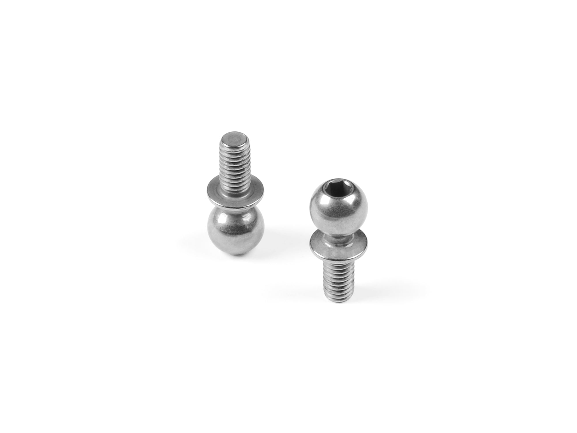 XRAY: HARD STEEL BALL END 5.4MM WITH THREAD 6MM - NICKEL COATED (2)