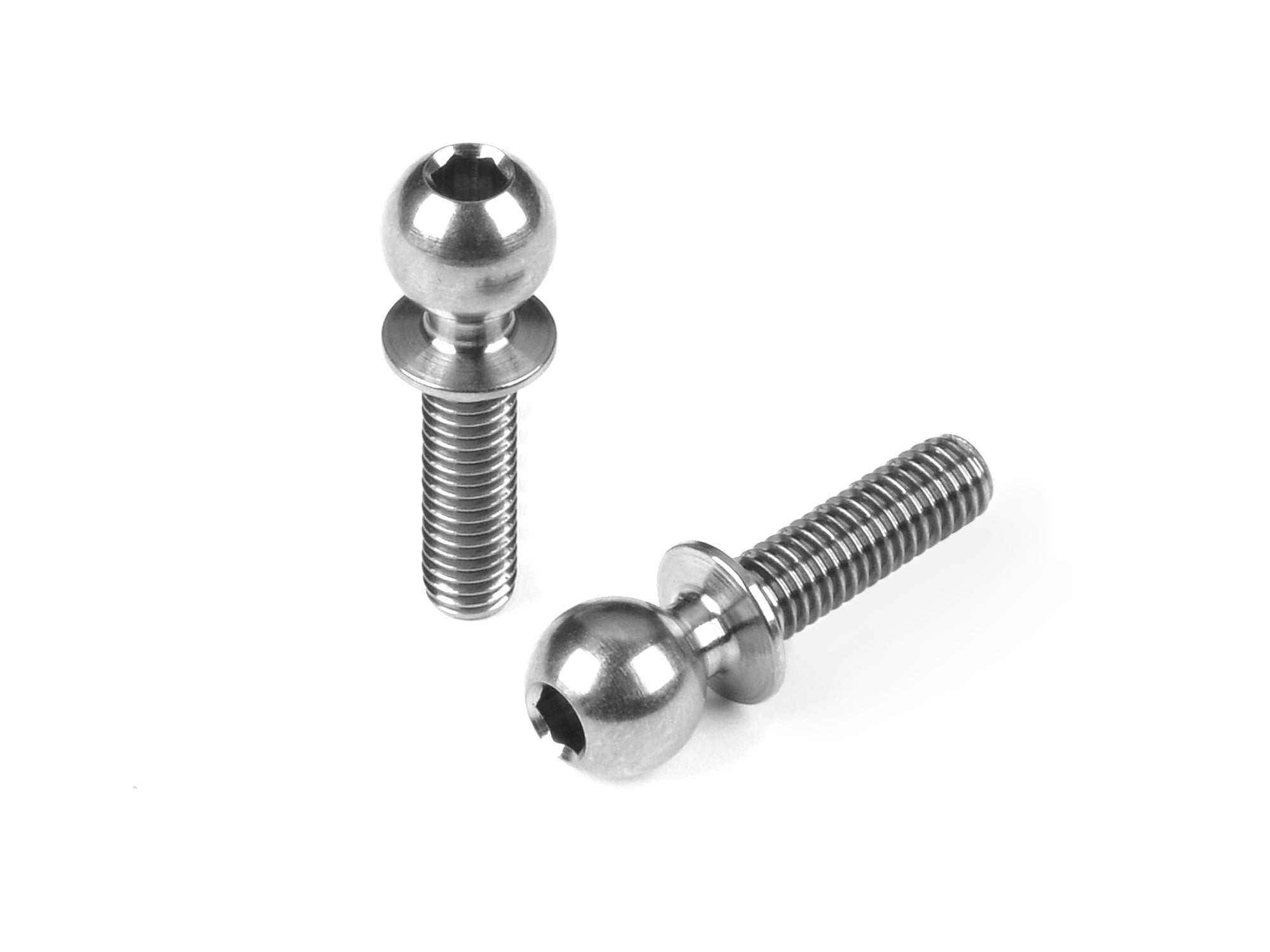 XRAY: HARD STEEL BALL END 5.4MM WITH THREAD 10MM - NICKEL COATED (2)