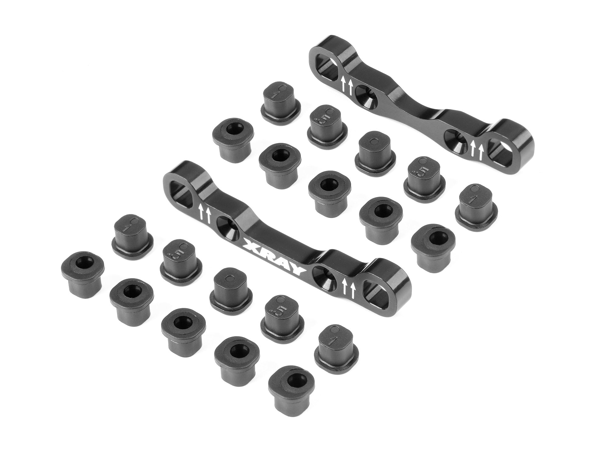 XRAY: ALU REAR SUSPENSION HOLDERS - EXTRA HIGH ROLL CENTERS - SET