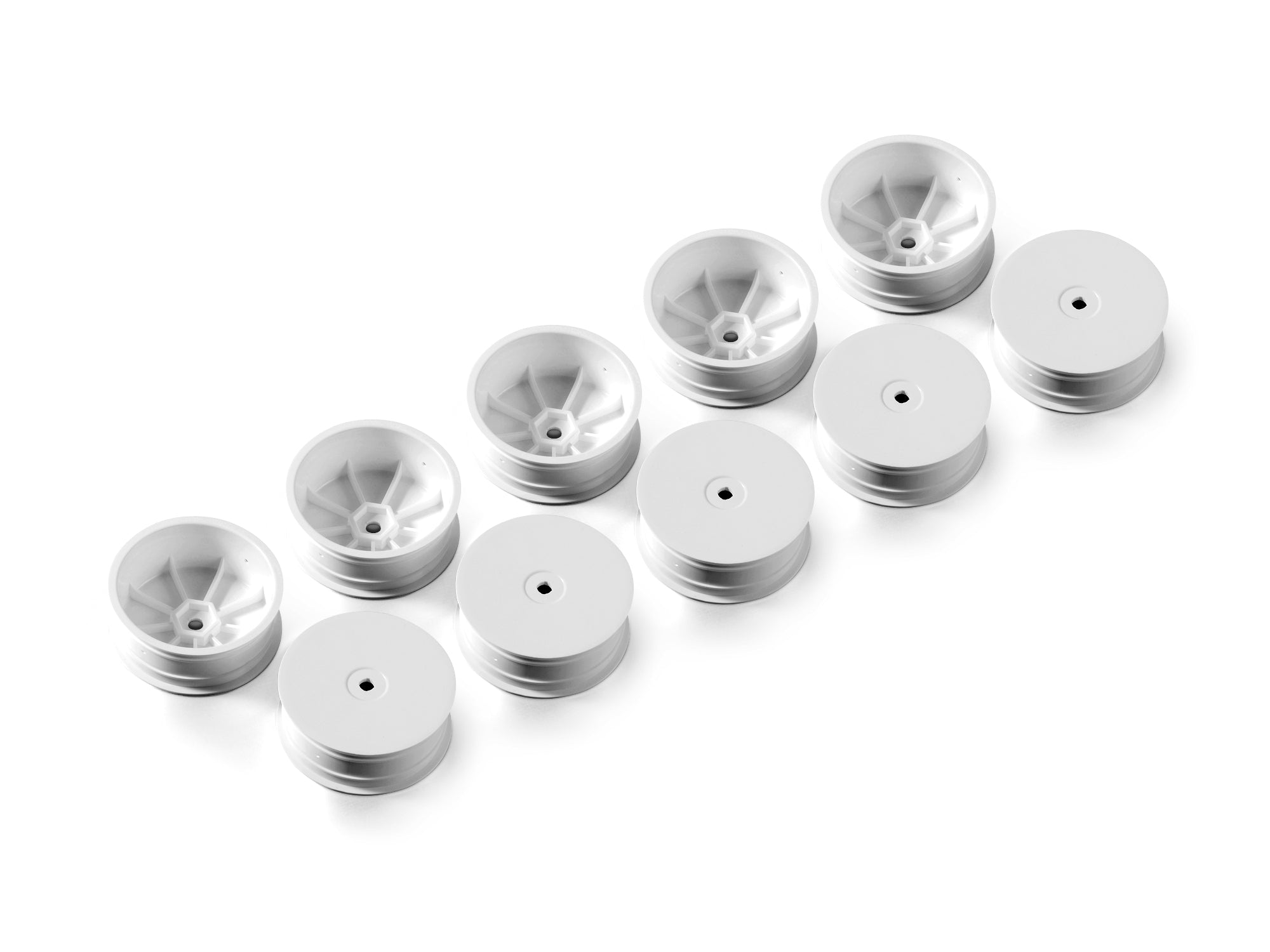 XRAY: 4WD FRONT WHEEL AERODISK WITH 12MM HEX IFMAR - WHITE - HARD (10)