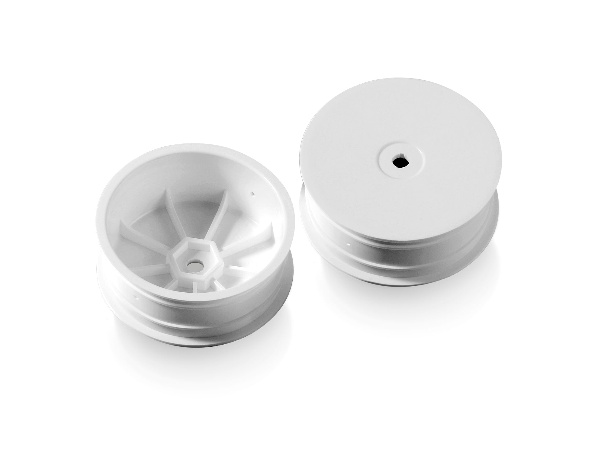 XRAY: 4WD FRONT WHEEL AERODISK WITH 12MM HEX IFMAR - WHITE - HARD (2)