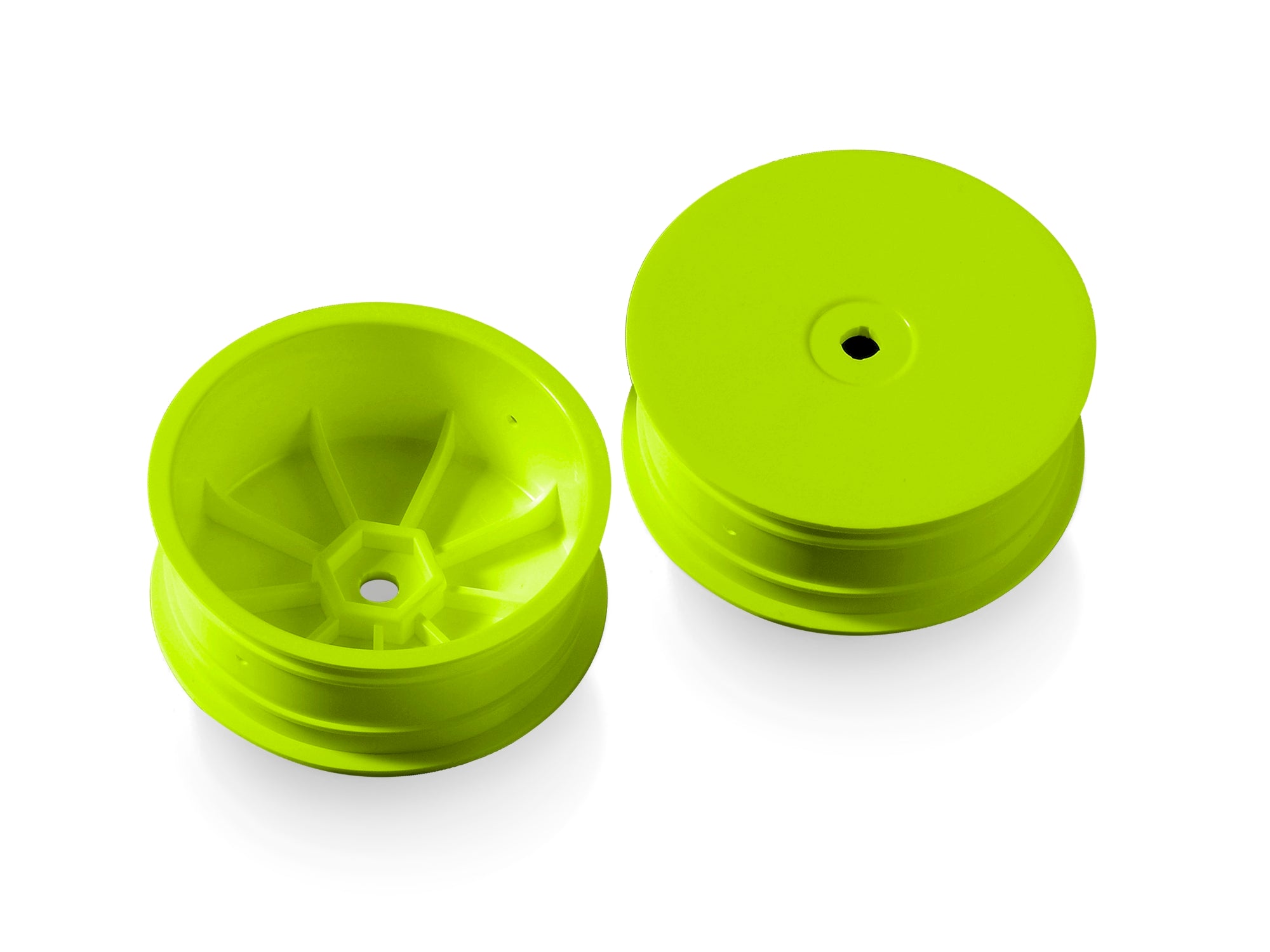 XRAY: 4WD FRONT WHEEL AERODISK WITH 12MM HEX IFMAR - YELLOW - HARD (2)