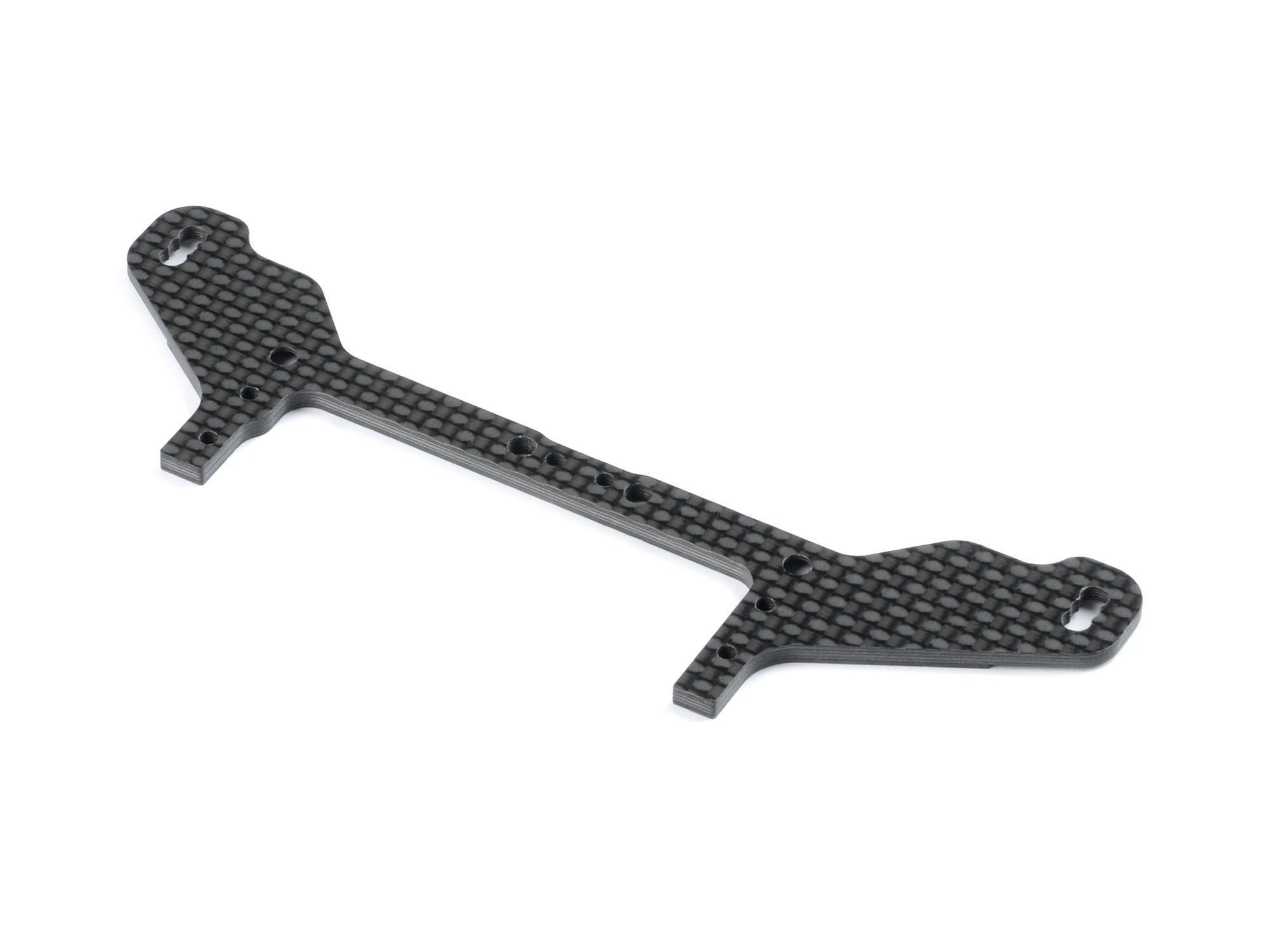 XRAY X12 CARBON ADJUSTABLE REAR POD LOWER PLATE FOR 1-PIECE CHASSIS - FRONT
