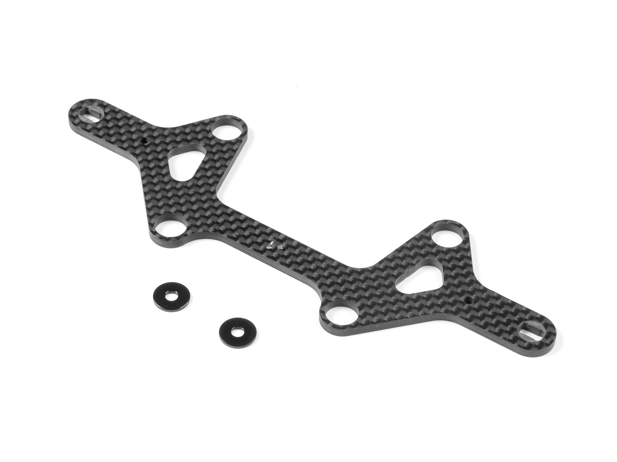 XRAY X12 CARBON LOWER SUSPENSION ARM PLATE +1MM FOR 1-PIECE CHASSIS